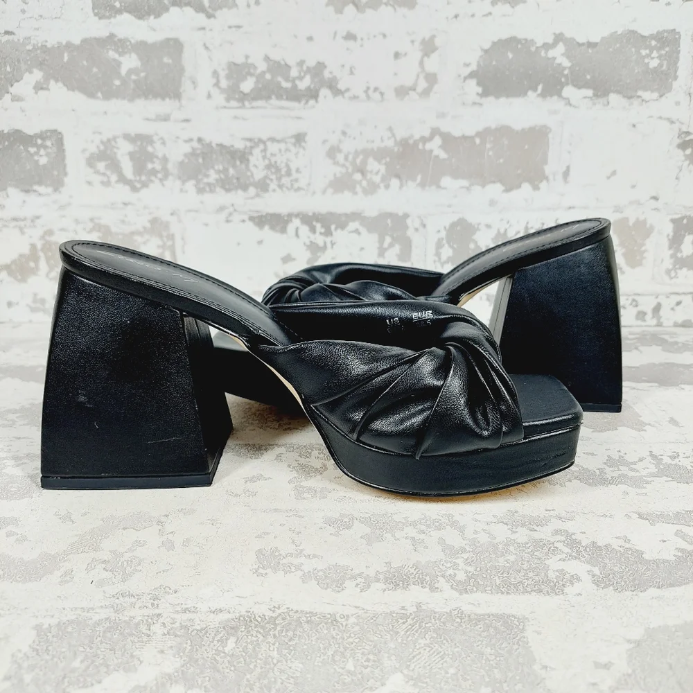 Sam Edelman Black Knotted Platform Mule Sandals
